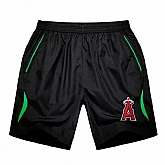 Men's Los Angeles Angels of Anaheim Black Green Stripe MLB Shorts